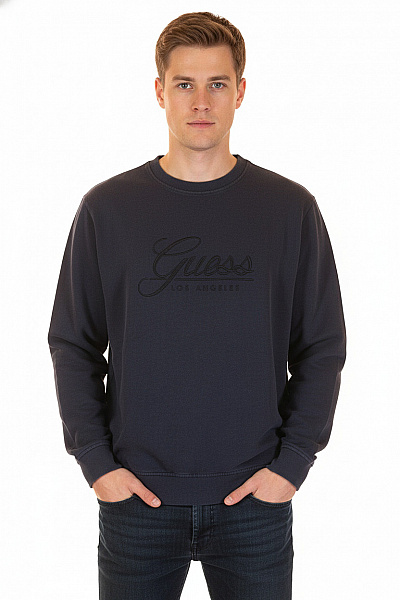 Guess Pánská Mikina Bez Zapínání Modrá Vel. XL