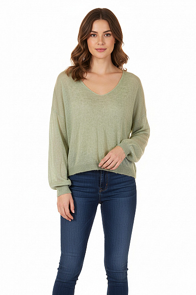 COTTON CANDY Dámský Pulovr Zelený Vel. M