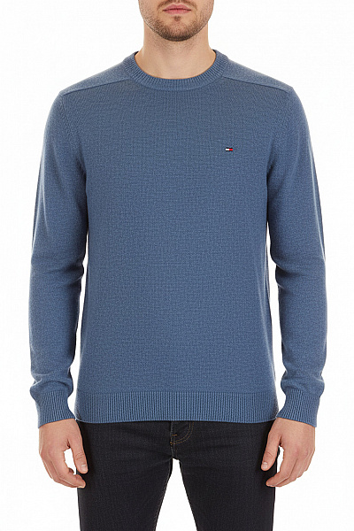 TOMMY HILFIGER Pánský Svetr Vlněný Modrý Vel. S