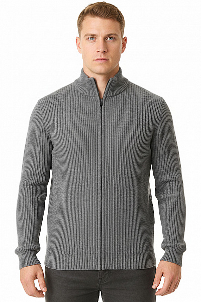 Hugo Boss Pánský Cardigan Vlněný Šedý Second Hand Vel. M