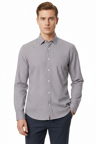 Vzorovaná Pánská Košile Šedá Hugo Boss Second Hand Vel. L