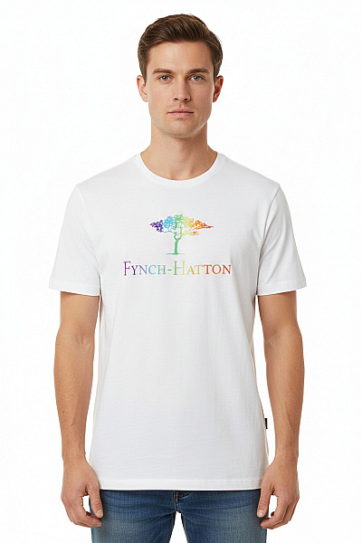 FYNCH-HATTON Pánské Tričko S Potiskem Bílé Vel. XXL