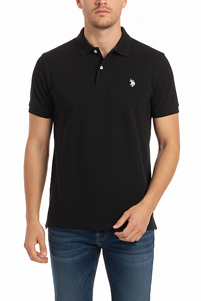 Pánské Tričko S Límečkem Černé U.S.POLO ASSN. Vel. M