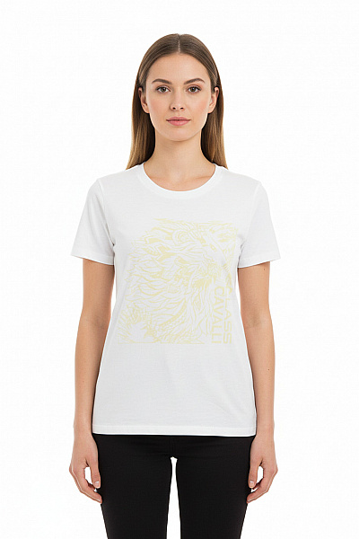 Dámské Tričko S Potiskem Bílé Roberto Cavalli Vel. XL