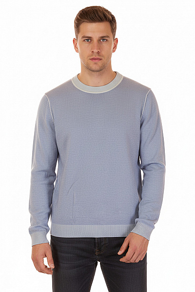 BETTER RICH Pánský Svetr Meriný Modrý Vel. L