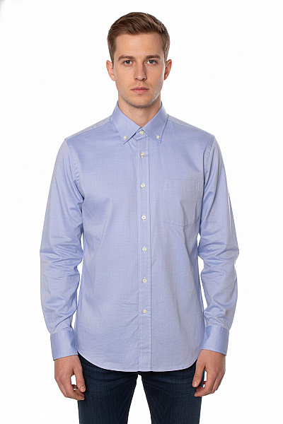 Pánská Košile Jednobarevná Modrá Second Hand Vel. 40