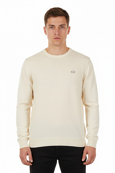 Pánský Svetr Béžový La Martina Second Hand Vel. M