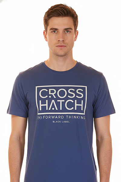 Crosshatch Pánské Tričko S Potiskem Modré Vel. XL