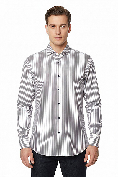 Vzorovaná Pánská Košile Modrá OLYMP Second Hand Vel. 40