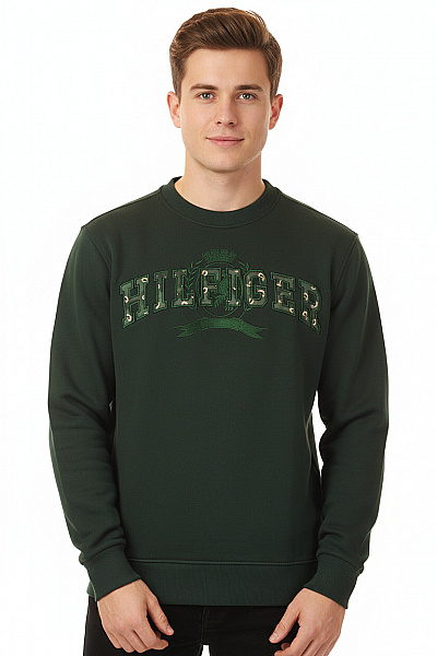 Pánská Mikina Bez Zapínání Zelená TOMMY HILFIGER Vel. S