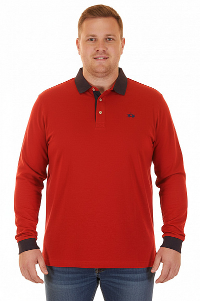 Pánské Tričko S Límečkem Červené La Martina