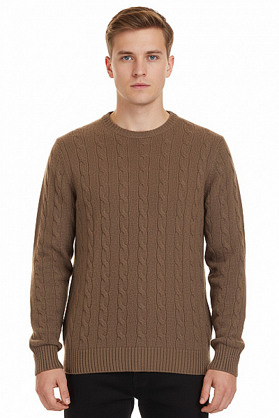 Pánský Svetr Kašmírový Hnědý Second Hand