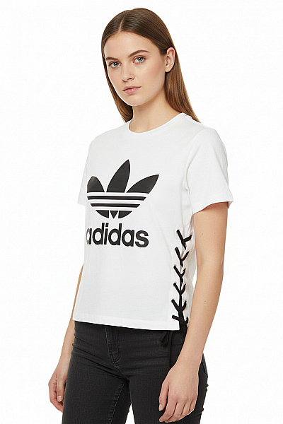 Dámské Tričko S Potiskem Bílé ADIDAS Second Hand