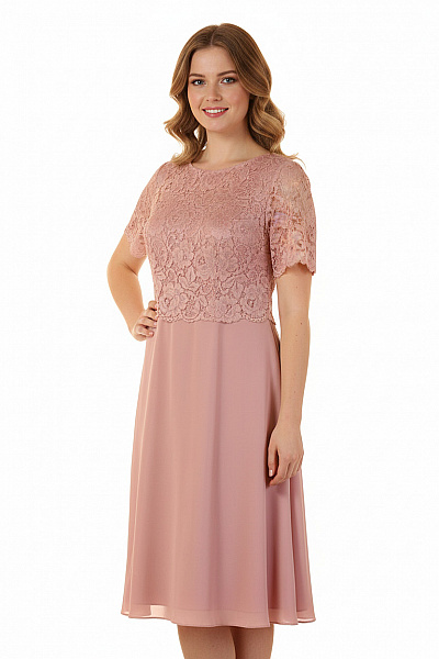  Šaty S Krajkou Růžové Vel.  46