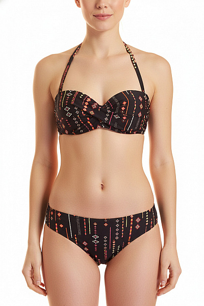 BUFFALO Dámské Plavky Podprsenka Za Krk Vzorované černé Velikost EU 40B