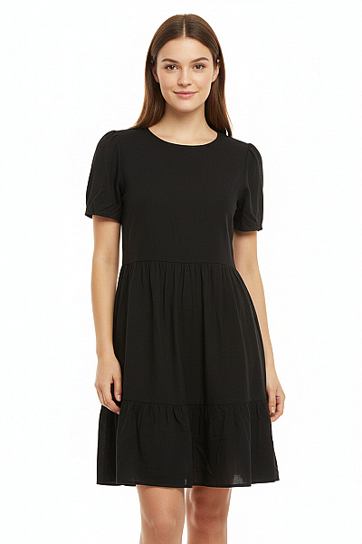 VILA Tričkové  Šaty Černé Vel.  38