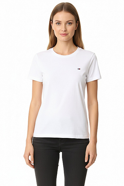 TOMMY HILFIGER Jednoduché Dámské Tričko Béžové Vel. L