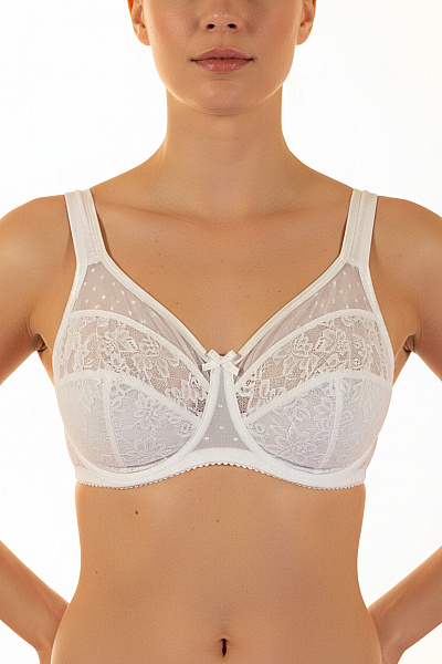Nuance Dámská Krajková Podprsenka S Měkkými Košíčky Bílá Vel. 90E