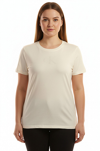 Jednoduché Dámské Tričko Béžové Calvin Klein Vel. XL