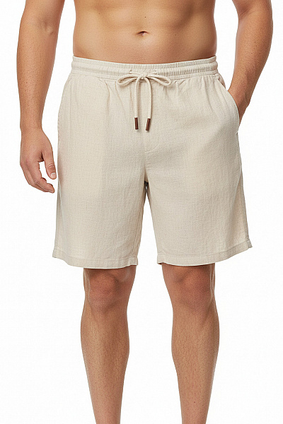 Pánské Kraťasy S Kapsami Lněné Béžové Second Hand Vel. XXL