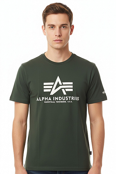 Alpha Industries Pánské Tričko S Potiskem Zelené Vel. S