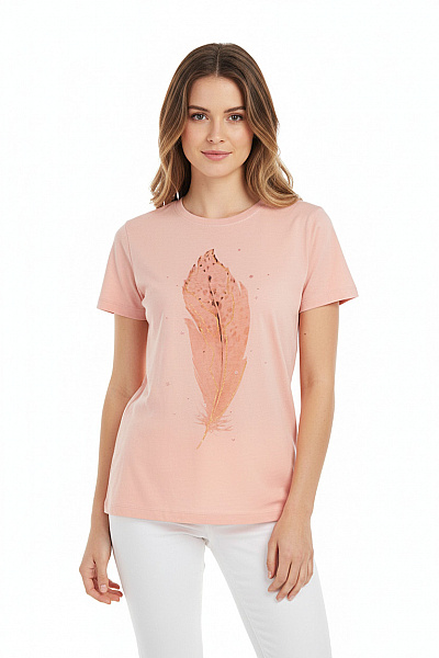 ONLY Dámské Tričko S Potiskem Růžové Vel. S