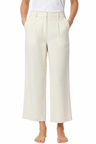 Dámské Kalhoty Letní Lněné Béžové Vel. 38