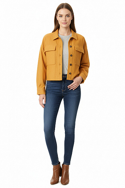 Krátký Dámský Kabát Hnědý Outlet Vel. 38