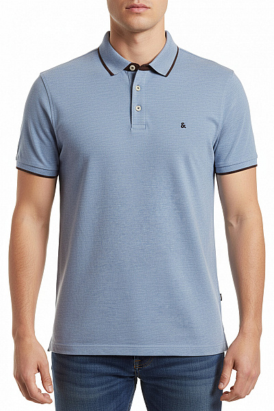 JACK & JONES Pánské Tričko S Límečkem Modré Vel. XXL