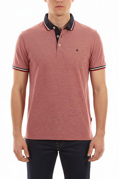 JACK & JONES Pánské Tričko S Límečkem Růžové Vel. L