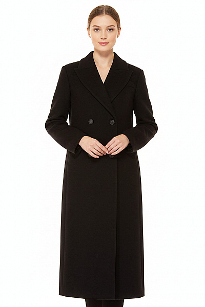 WE  Dámský Kabát Vlněný Černý Vel. 36