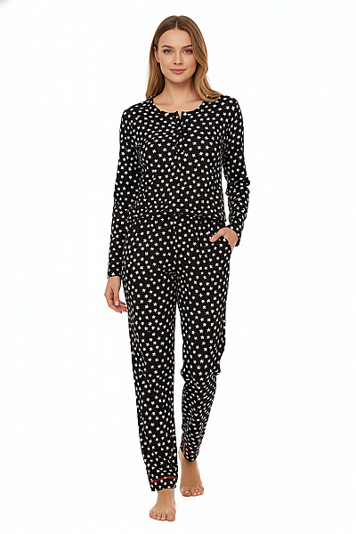 Dámské Pyžamo Černé Second hand Vel. 36/38