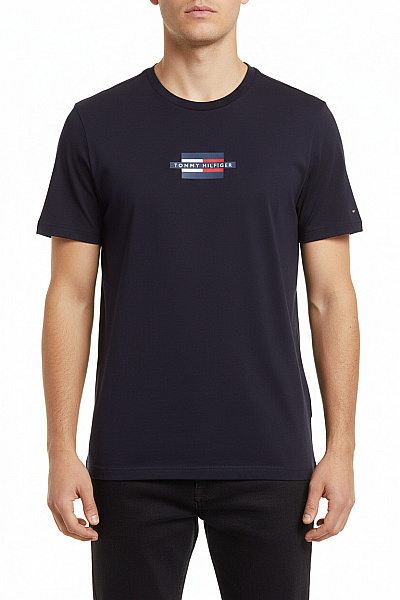 Pánské Tričko Modré TOMMY HILFIGER Second hand Vel. L