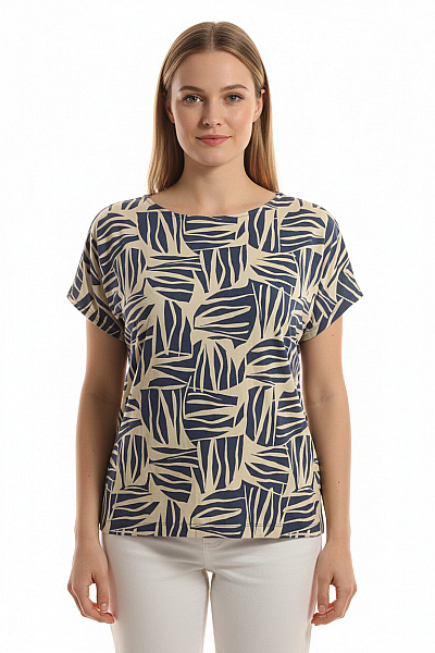 Dámské Tričko S Potiskem Modré S.OLIVER Vel. 40