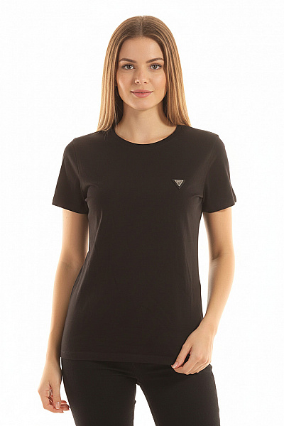 Jednoduché Dámské Tričko Černé Guess Vel. M