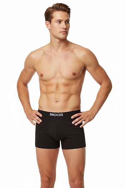 Snocks Pánské Spodní Prádlo Bavlněné Černé