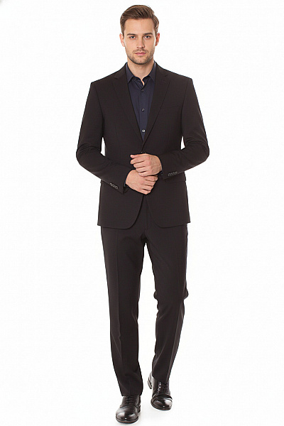 DANIEL HECHTER Společenský Oblek Polyesterový Černý