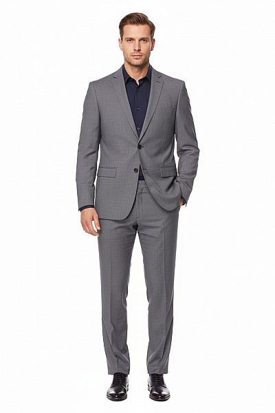 DANIEL HECHTER Společenský Oblek Polyesterový Modrý