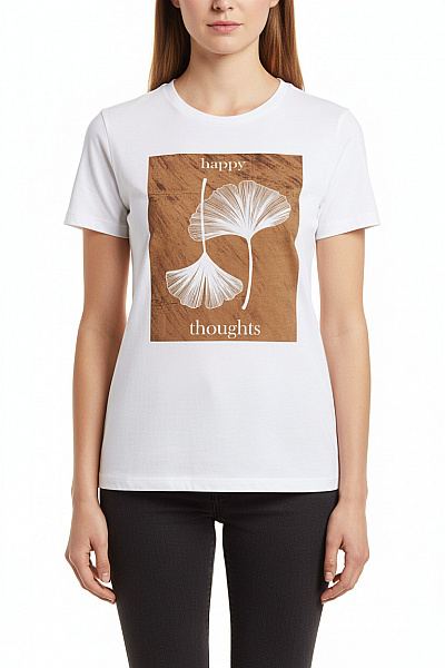 Cartoon Dámské Tričko S Potiskem Bavlněné Bílé