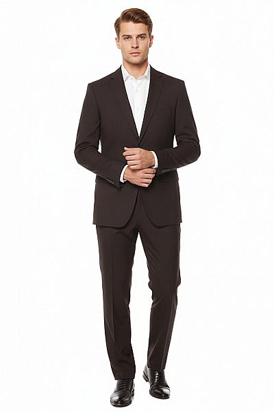 Carl Gross Pánský Společenský Oblek Vlněný Černý Vel. 24