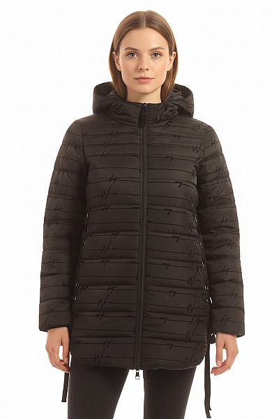 DESIGUAL Dámská Zimní Dlouhá Bunda Černá Vel. 40