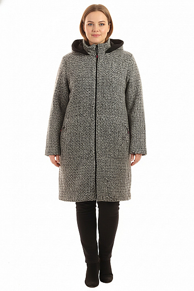 CMP Krátký Dámský Kabát Černobílý