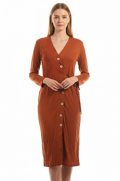 DESIGUAL Košilové  Šaty Hnědé Vel. M