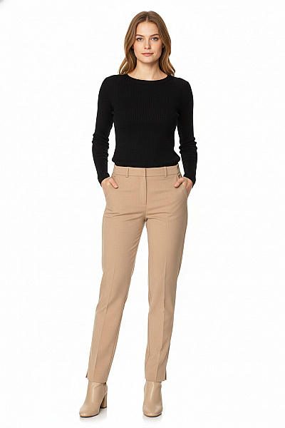 Společenské Dámské Kalhoty Polyesterové Hnědé COMMA