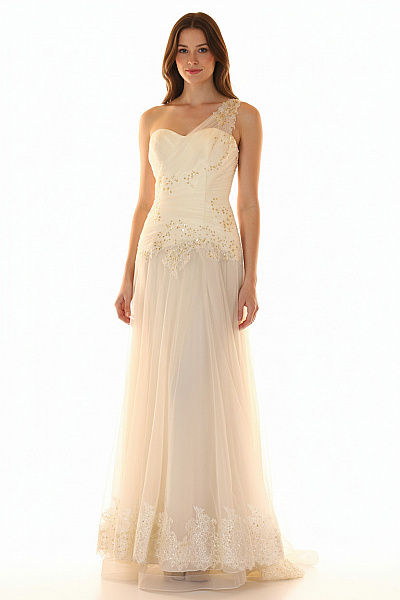 Svatební šaty  Šaty Béžové Outlet Vel. 40