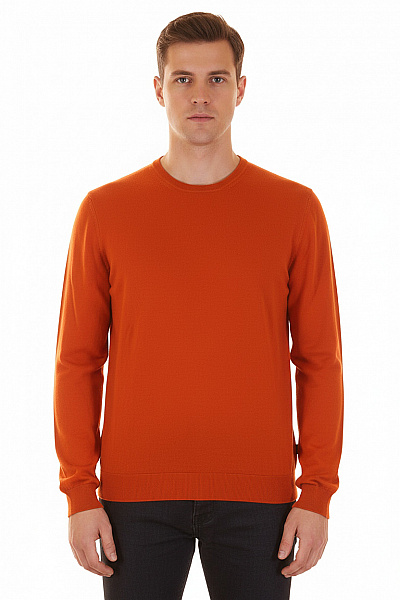 Pánský Svetr Vlněný Oranžový Hugo Boss Second Hand Vel. L