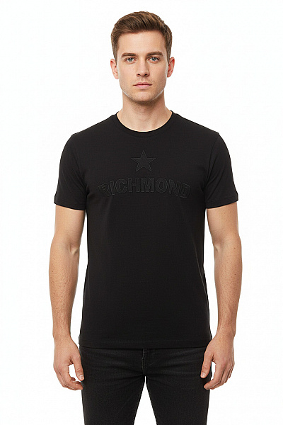 Pánské Tričko S Potiskem Černé Richmond Vel. L