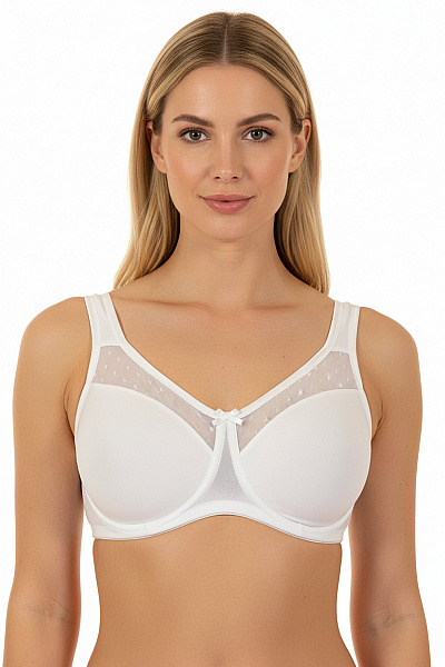 Nuance Dámská Bílá Podprsenka Hladká Síťovaná Ozdobná Vel. 100E