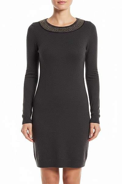  Šaty Pletené Šedé Vel. 38