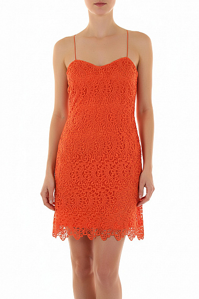  Šaty S Krajkou Oranžové MANGO Second Hand Vel. XS